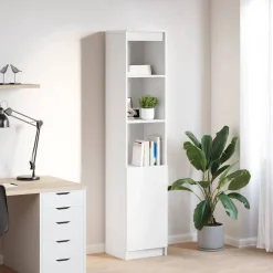 vidaXL Hoge kast 37,5x35x180 cm spaanplaat wit