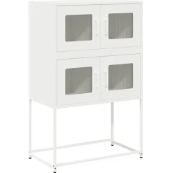 vidaXL Hoge kast 68x39x107 cm staal wit