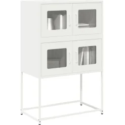 vidaXL Hoge kast 68x39x107 cm staal wit