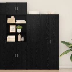 vidaXL Hoge kast Zwart Eiken 45 x 42,5 x 185 cm