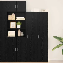 vidaXL Hoge kast Zwart Eiken 40 x 42,5 x 185 cm