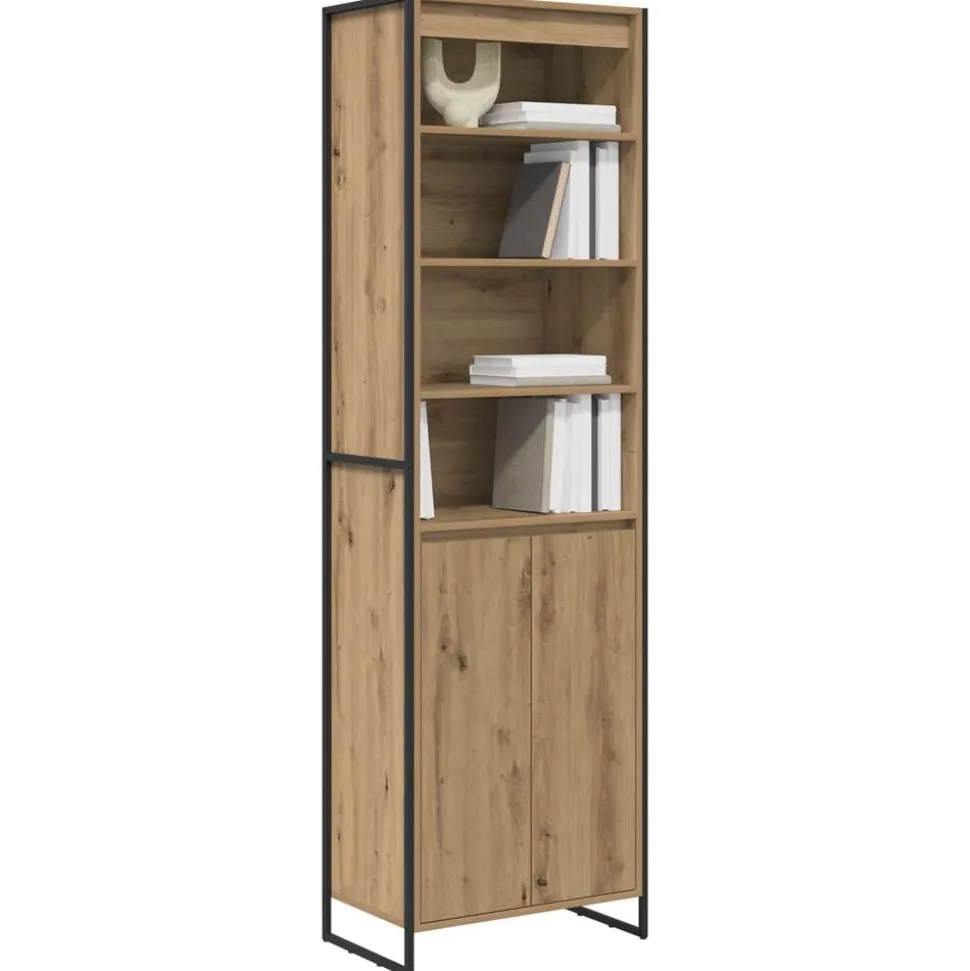 vidaXL Hoge Kasten 2 pcs Ambachtelijk eiken 60 x 36 x 200 cm