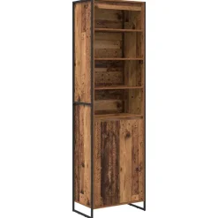 vidaXL Hoge Kasten 2 pcs Oud Hout 60 x 36 x 200 cm Bewerkt hout