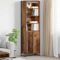 vidaXL Hoge Kasten 2 pcs Oud Hout 60 x 36 x 200 cm Bewerkt hout