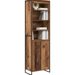 vidaXL Hoge Kasten 2 pcs Oud Hout 60 x 36 x 200 cm Bewerkt hout