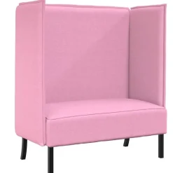 vidaXL Hoge Rug Bank 101cm Roze Stof