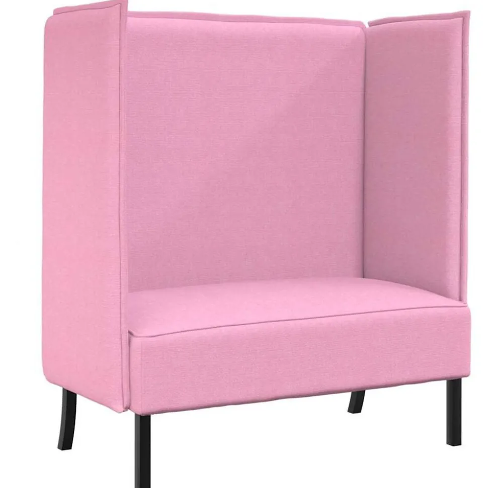 vidaXL Hoge Rug Bank 101cm Roze Stof