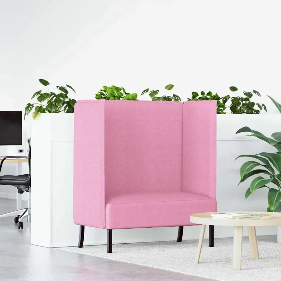 vidaXL Hoge Rug Bank 101cm Roze Stof