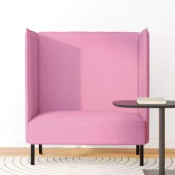 vidaXL Hoge Rug Bank 101cm Roze Stof