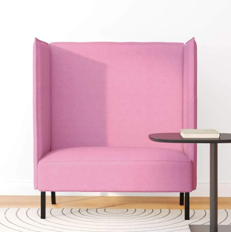 vidaXL Hoge Rug Bank 101cm Roze Stof