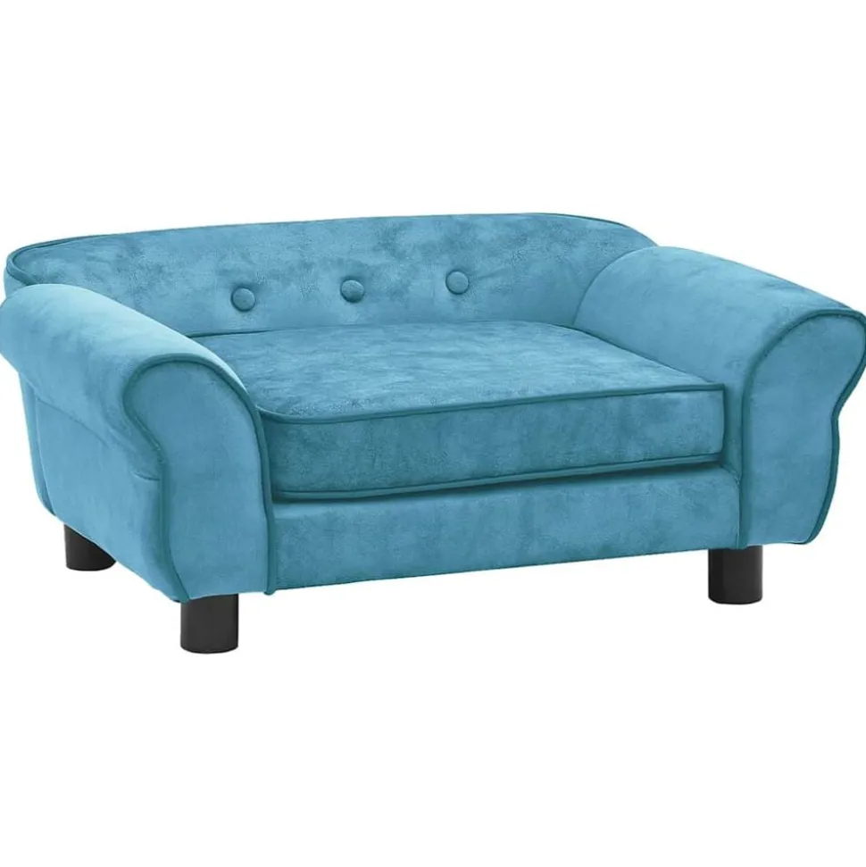 vidaXL Hondenbank 72x45x30 cm pluche turquoise