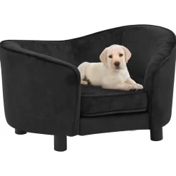 vidaXL Hondenbank 69x49x40 cm pluche zwart
