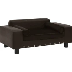 vidaXL Hondenbank 81x43x31 cm pluche en kunstleer bruin