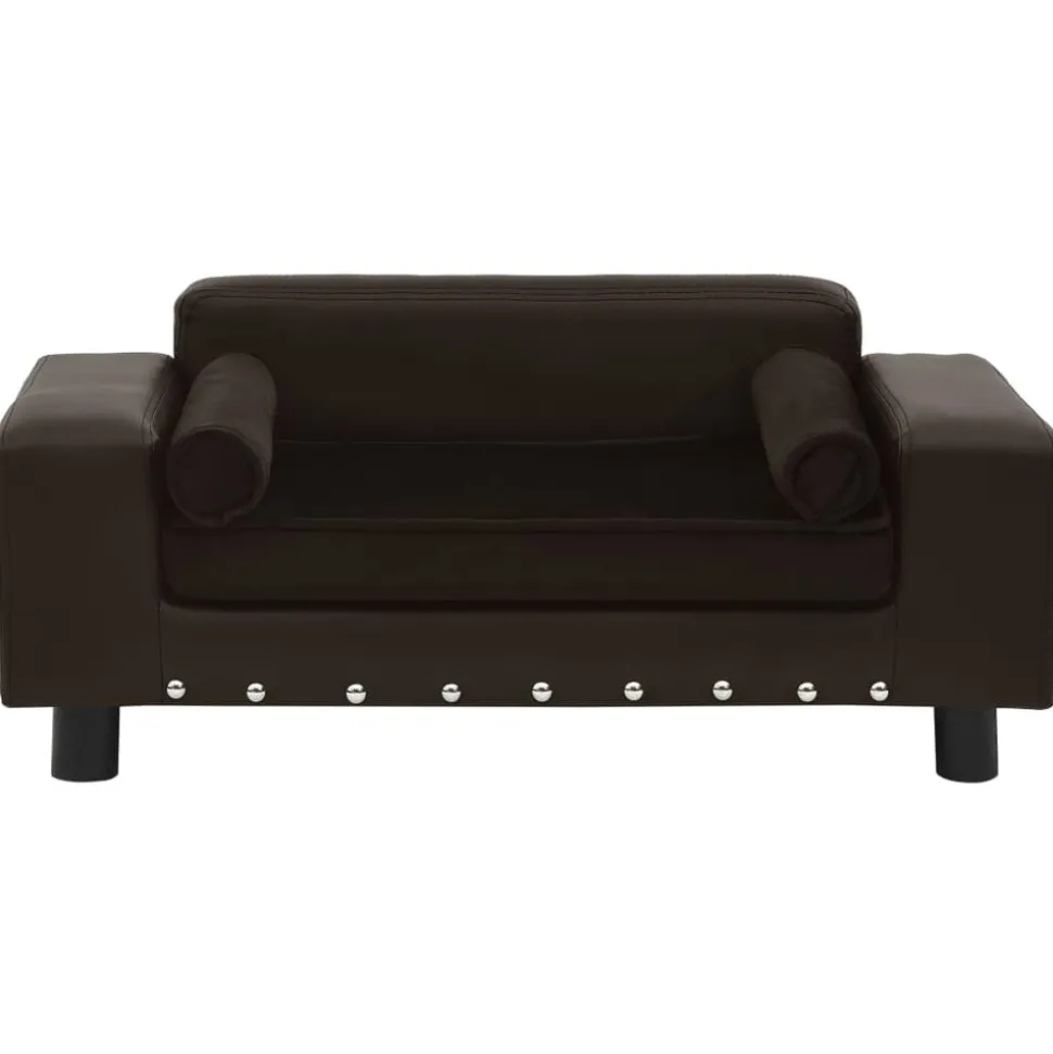 vidaXL Hondenbank 81x43x31 cm pluche en kunstleer bruin