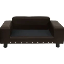 vidaXL Hondenbank 81x43x31 cm pluche en kunstleer bruin