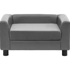 vidaXL Hondenbank 60x43x30 cm pluche en kunstleer grijs