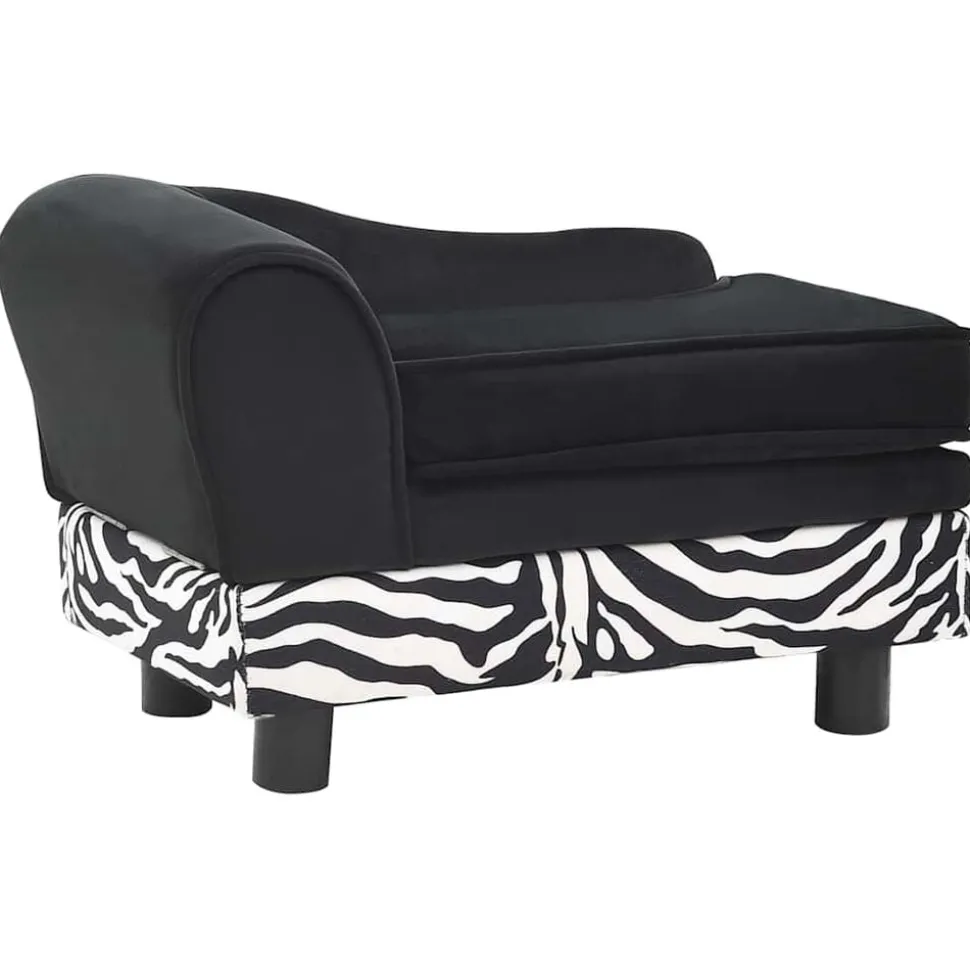 vidaXL Hondenbank 57x34x36 cm pluche zwart