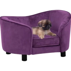 vidaXL Hondenbank 69x49x40 cm pluche bordeauxrood
