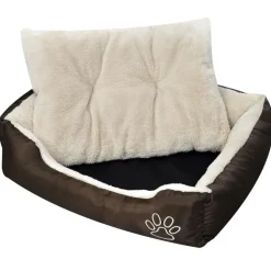 vidaXL Hondenbed bruin en beige XXL