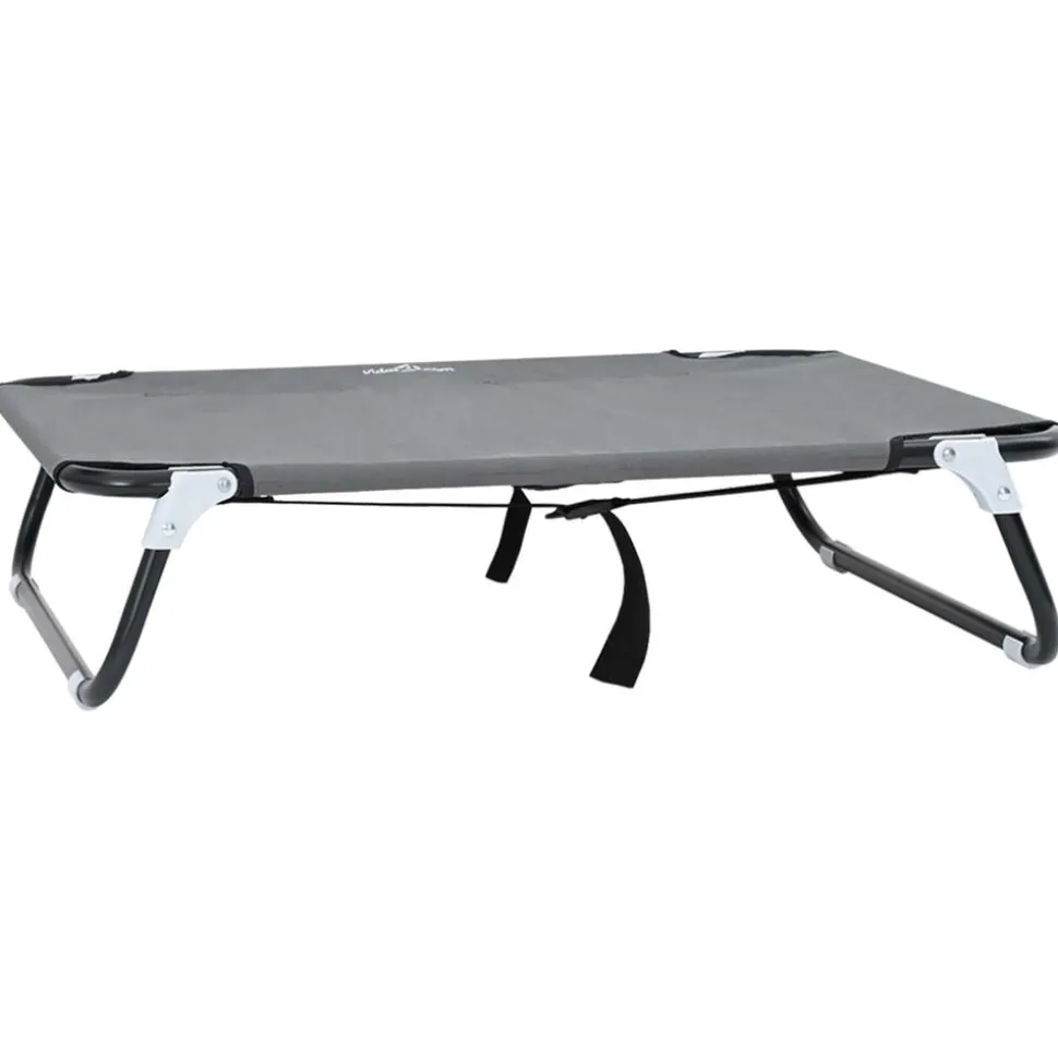 vidaXL Hondenbed Lichtgrijs 70 x 46 x 18 cm Staal