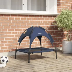 vidaXL Hondenbed Marineblauw 62 x 48 x 61 cm Staal