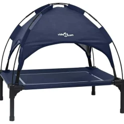 vidaXL Hondenbed Marineblauw 63 x 49,5 x 60 cm Staal