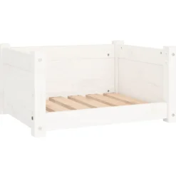 vidaXL Hondenbed Wit 55,5x45,5x28 cm Massief grenenhout