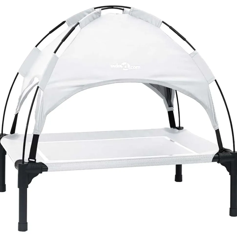 vidaXL Hondenbed Zilvergrijs 63 x 49,5 x 60 cm Staal