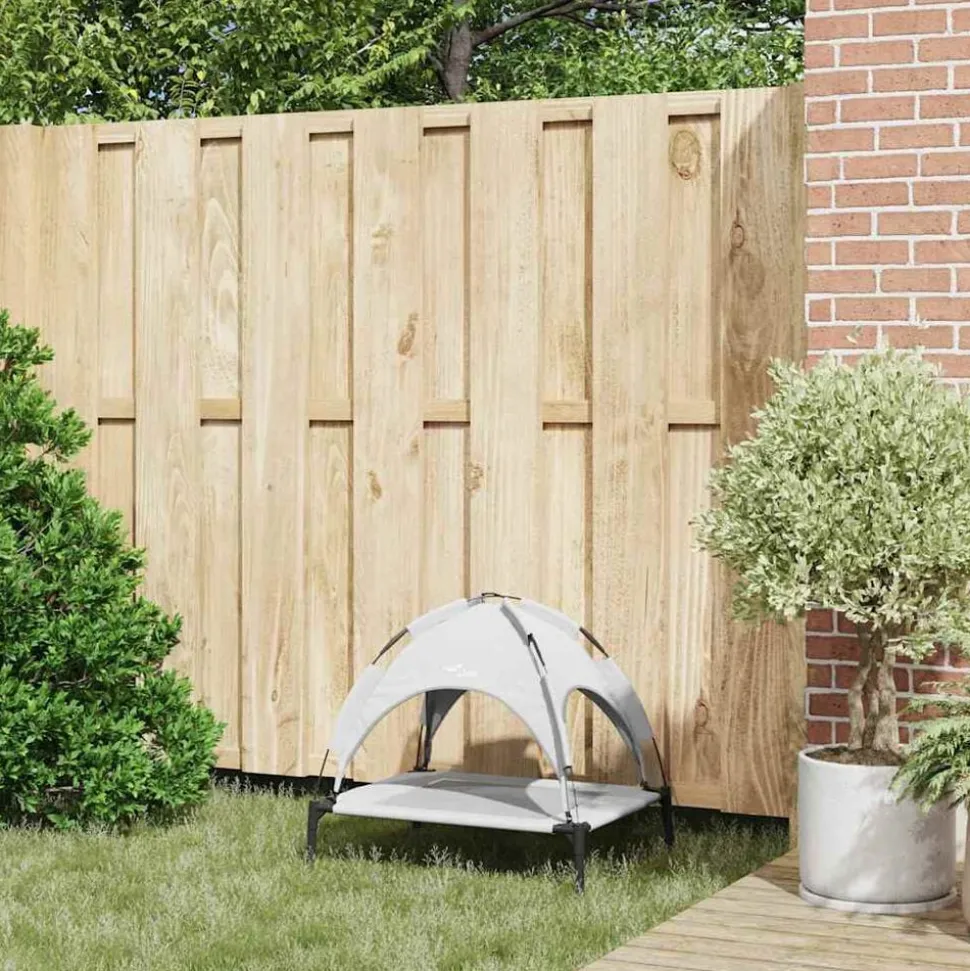 vidaXL Hondenbed Zilvergrijs 63 x 49,5 x 60 cm Staal