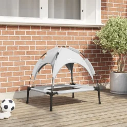 vidaXL Hondenbed Zilvergrijs 62 x 48 x 61 cm Staal