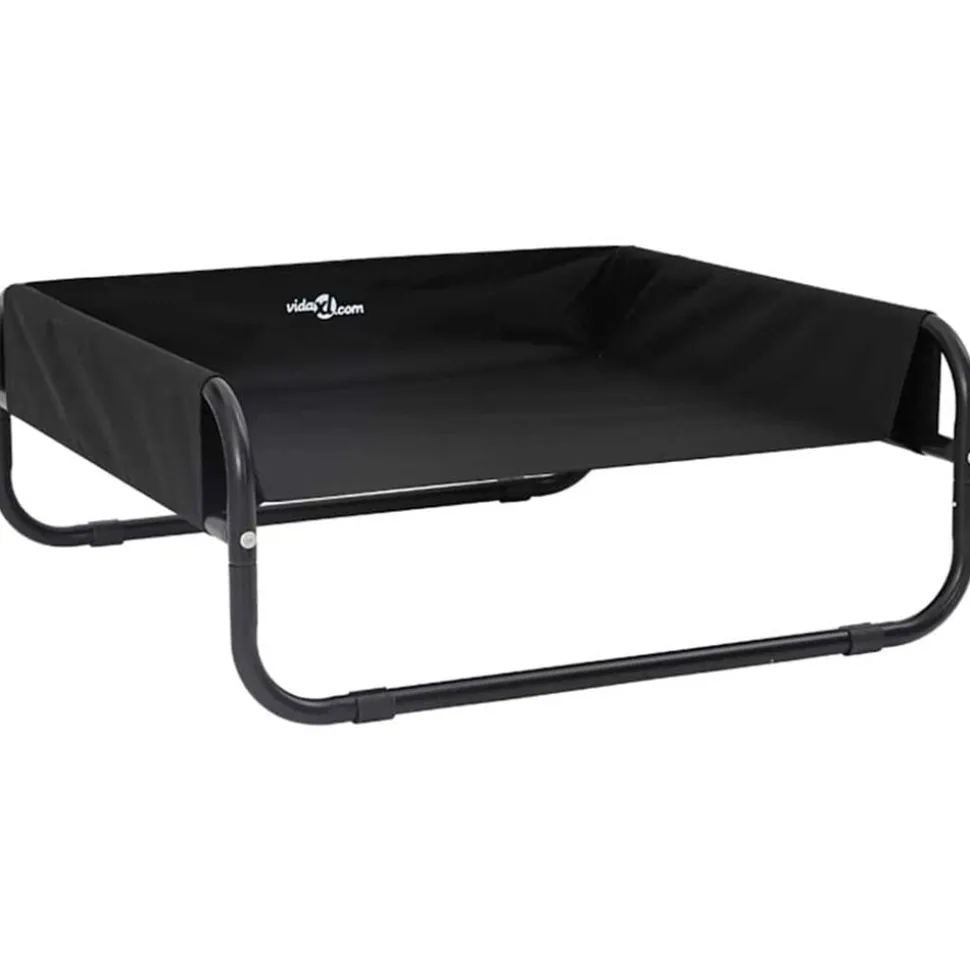 vidaXL Hondenbed Zwart 75 x 75 x 30 cm Staal