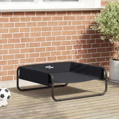 vidaXL Hondenbed Zwart 75 x 75 x 30 cm Staal