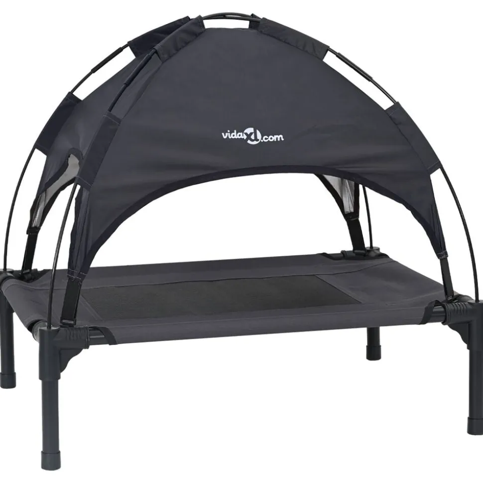 vidaXL Hondenbed Zwart 62 x 48 x 61 cm Staal