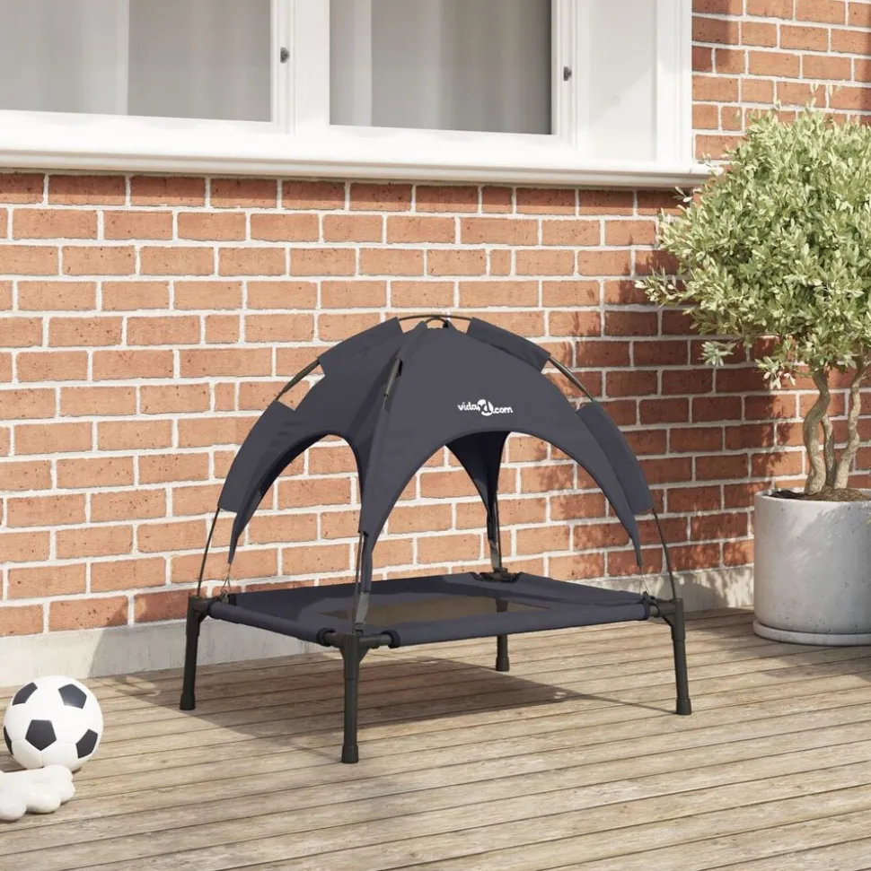 vidaXL Hondenbed Zwart 62 x 48 x 61 cm Staal