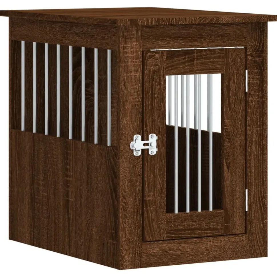 vidaXL Hondenbench 45x62x59 cm bewerkt hout bruin eikenkleur