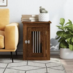 vidaXL Hondenbench 45x62x59 cm bewerkt hout bruin eikenkleur