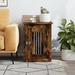 vidaXL Hondenbench 45x62x59 cm bewerkt hout gerookt eikenkleurig