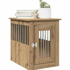 vidaXL Hondenbench 45x62x59 cm bewerkt hout artisanaal eikenkleurig