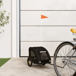 vidaXL Hondenfietstrailer oxford stof en ijzer zwart