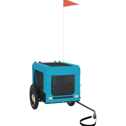 vidaXL Hondenfietstrailer oxford stof en ijzer blauw en zwart