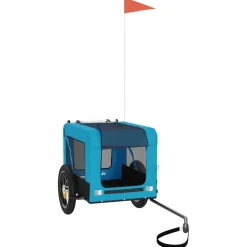 vidaXL Hondenfietstrailer oxford stof en ijzer blauw en zwart