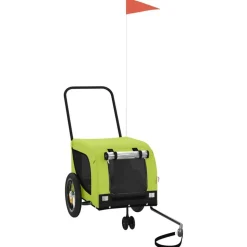 vidaXL Hondenfietstrailer oxford stof en ijzer groen en zwart