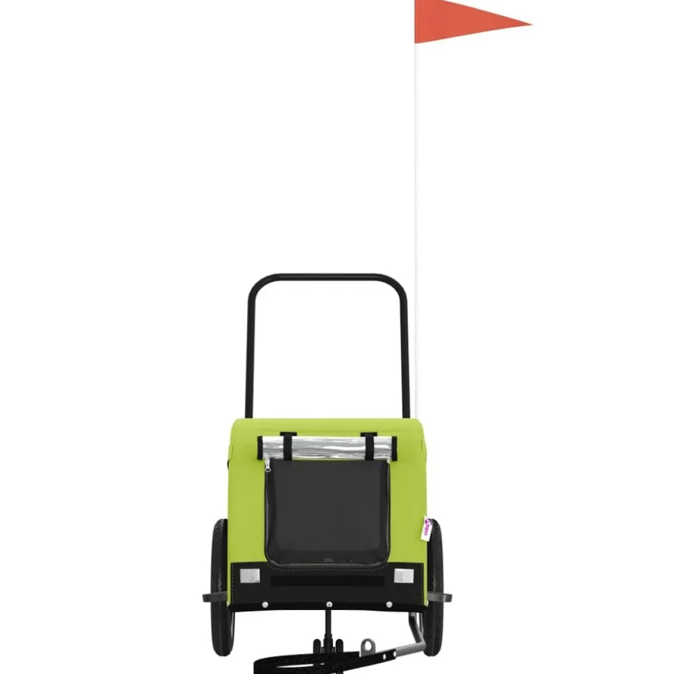 vidaXL Hondenfietstrailer oxford stof en ijzer groen en zwart