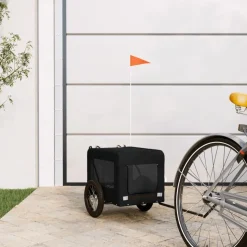 vidaXL Hondenfietstrailer oxford stof en ijzer zwart
