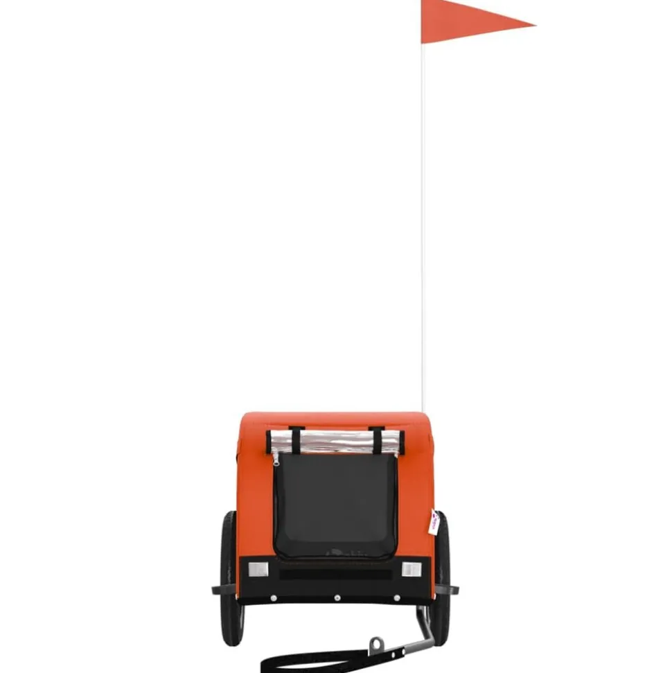 vidaXL Hondenfietstrailer oxford stof en ijzer oranje en zwart