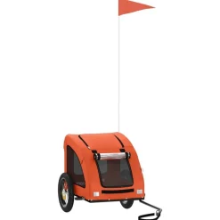 vidaXL Hondenfietstrailer oxford stof en ijzer oranje