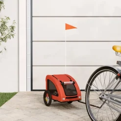 vidaXL Hondenfietstrailer oxford stof en ijzer oranje