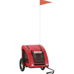 vidaXL Hondenfietstrailer oxford stof en ijzer rood
