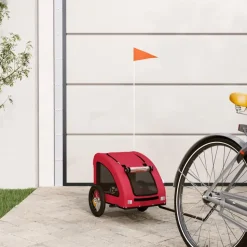 vidaXL Hondenfietstrailer oxford stof en ijzer rood
