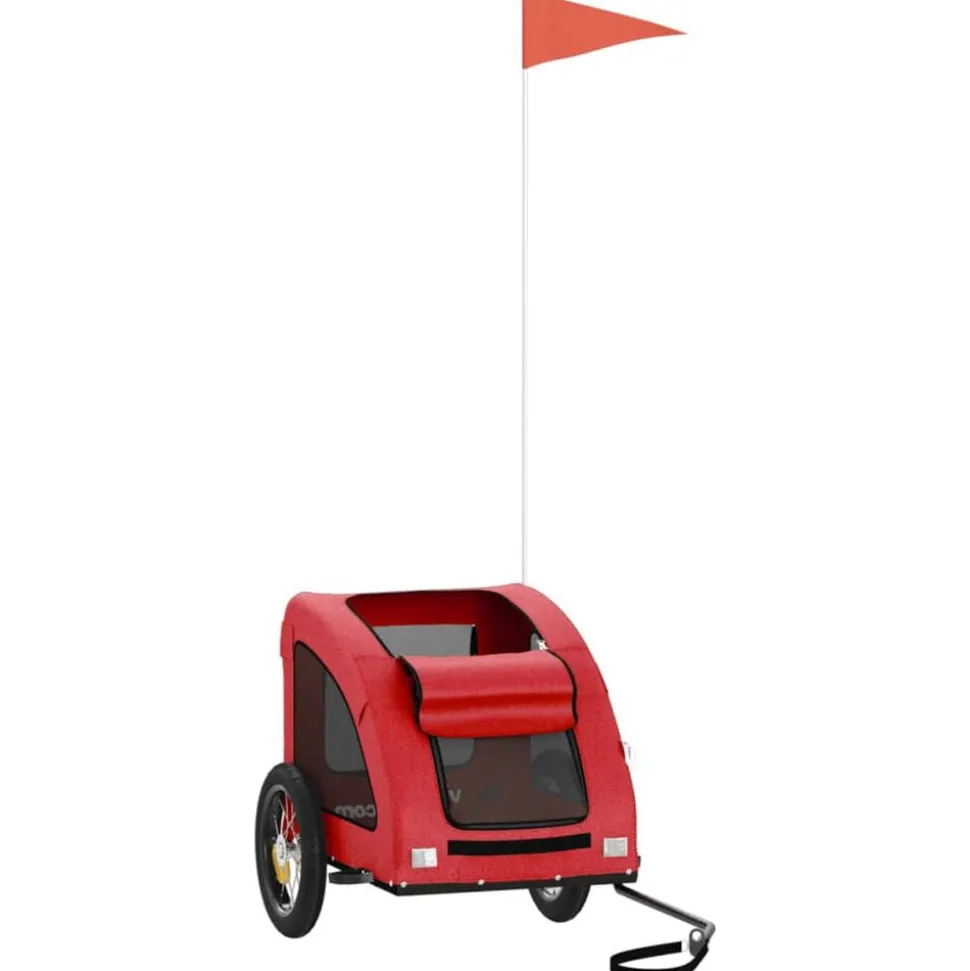 vidaXL Hondenfietstrailer oxford stof en ijzer rood